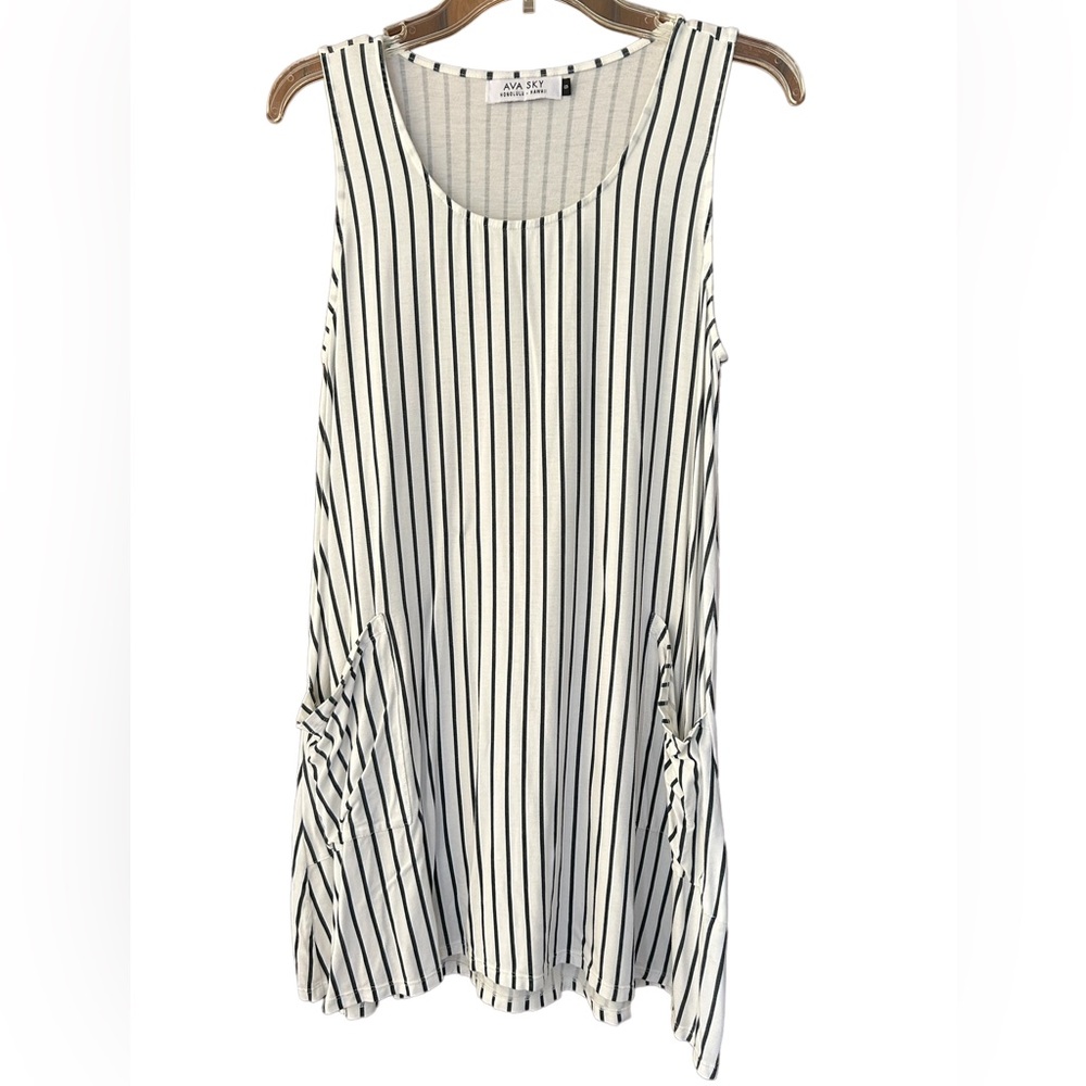 Ava Sky Striped Dress